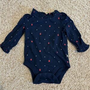 Baby Gap ruffle neck long sleeve onesie bodysuit